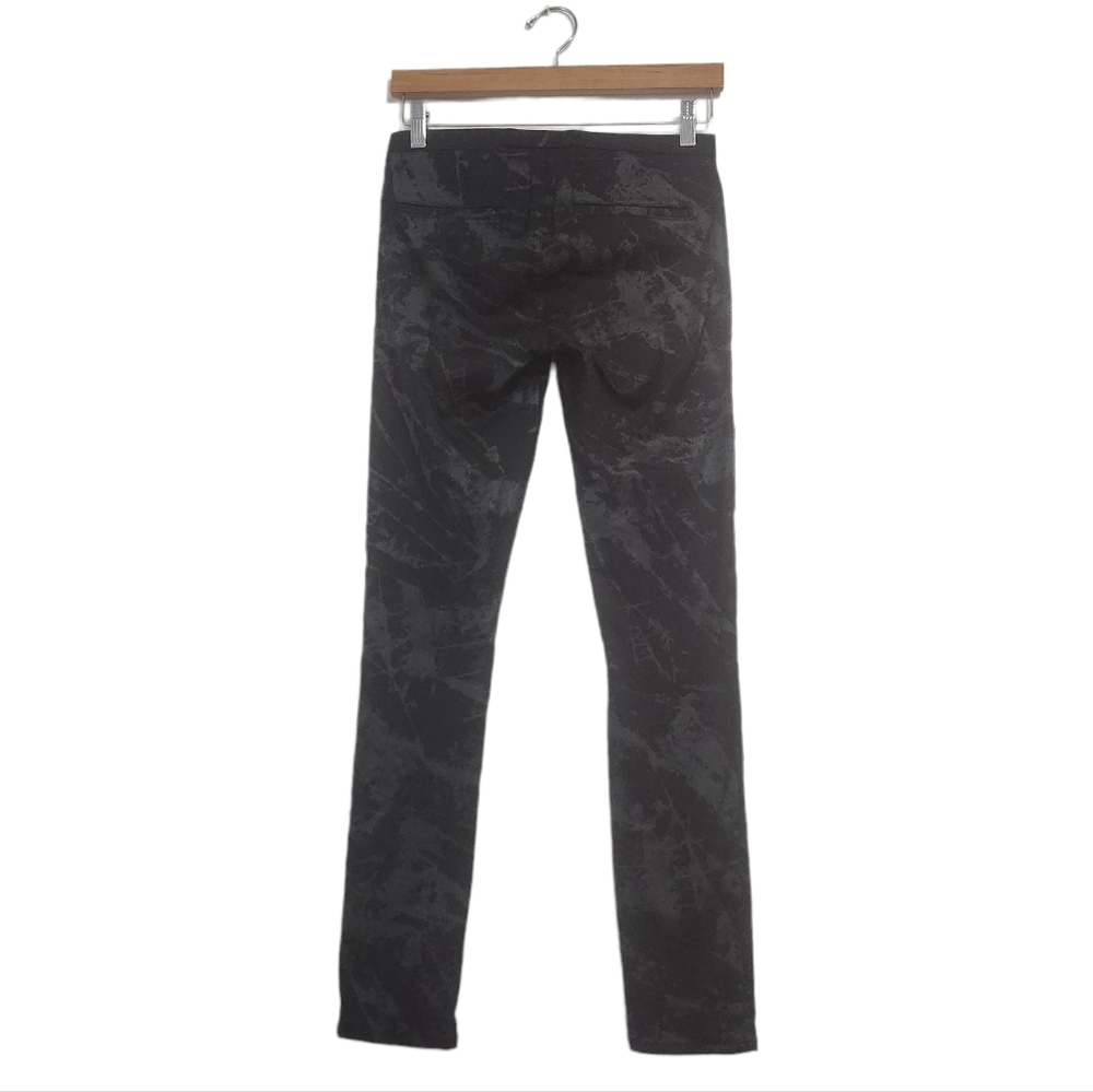 Helmut Lang Black Marble Twill coated pull on pants size 26 - Picture 3 of 10